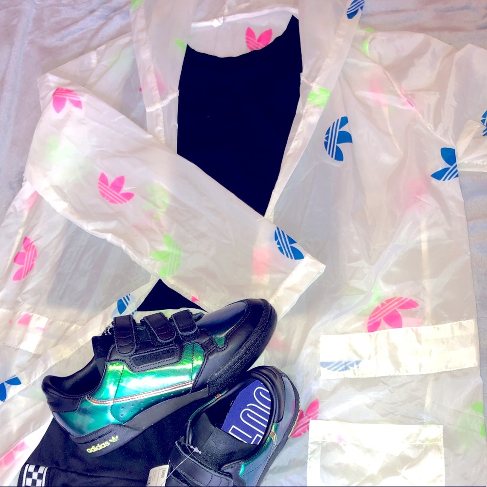 adidas Hoodie/ Hooded Windbreaker/ Jacket White